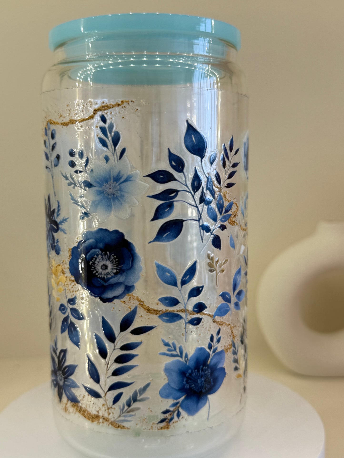 Blue And Gold Flowers - NEW