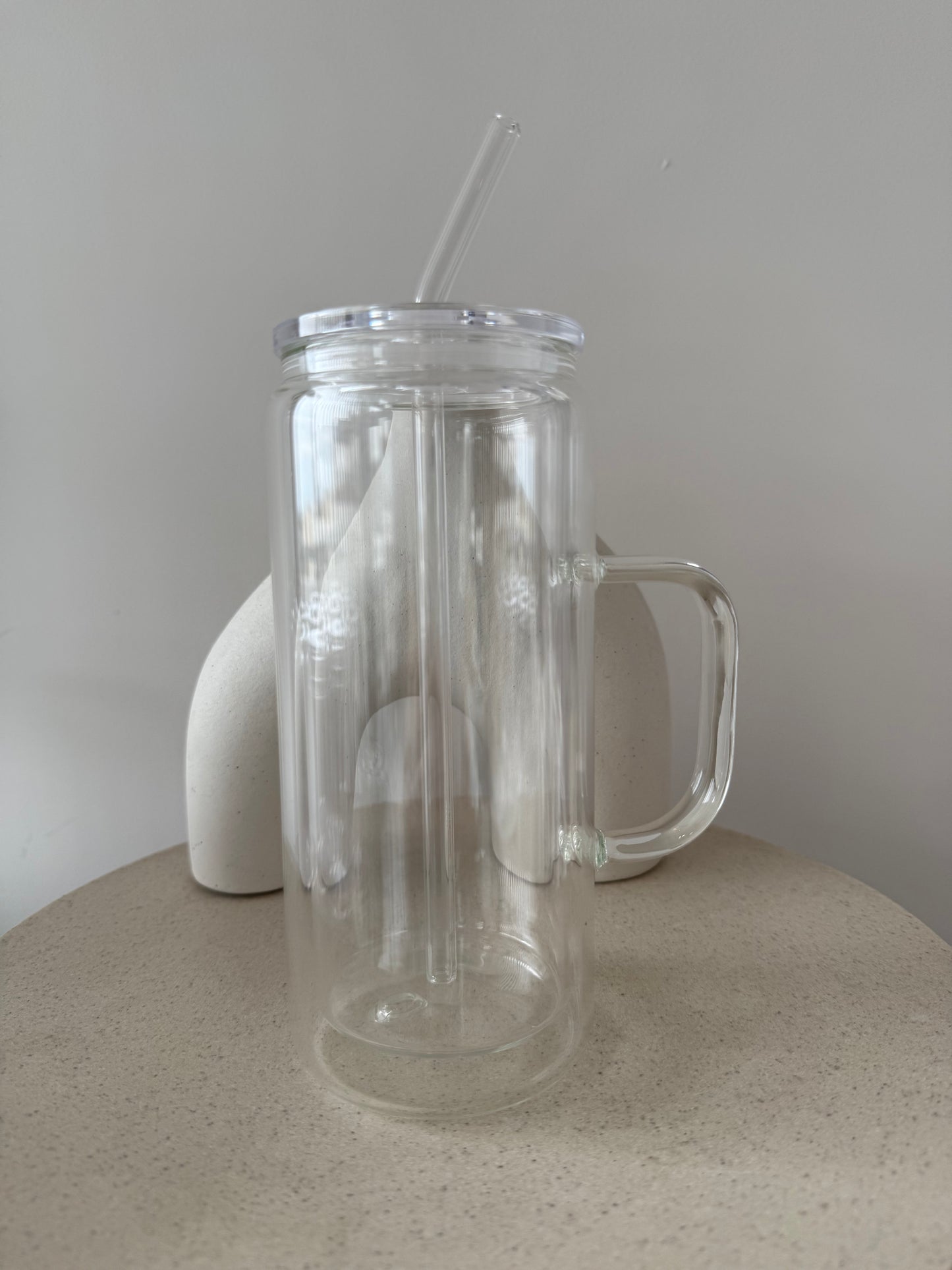 Glass Snow Globe Tumbler with Handle