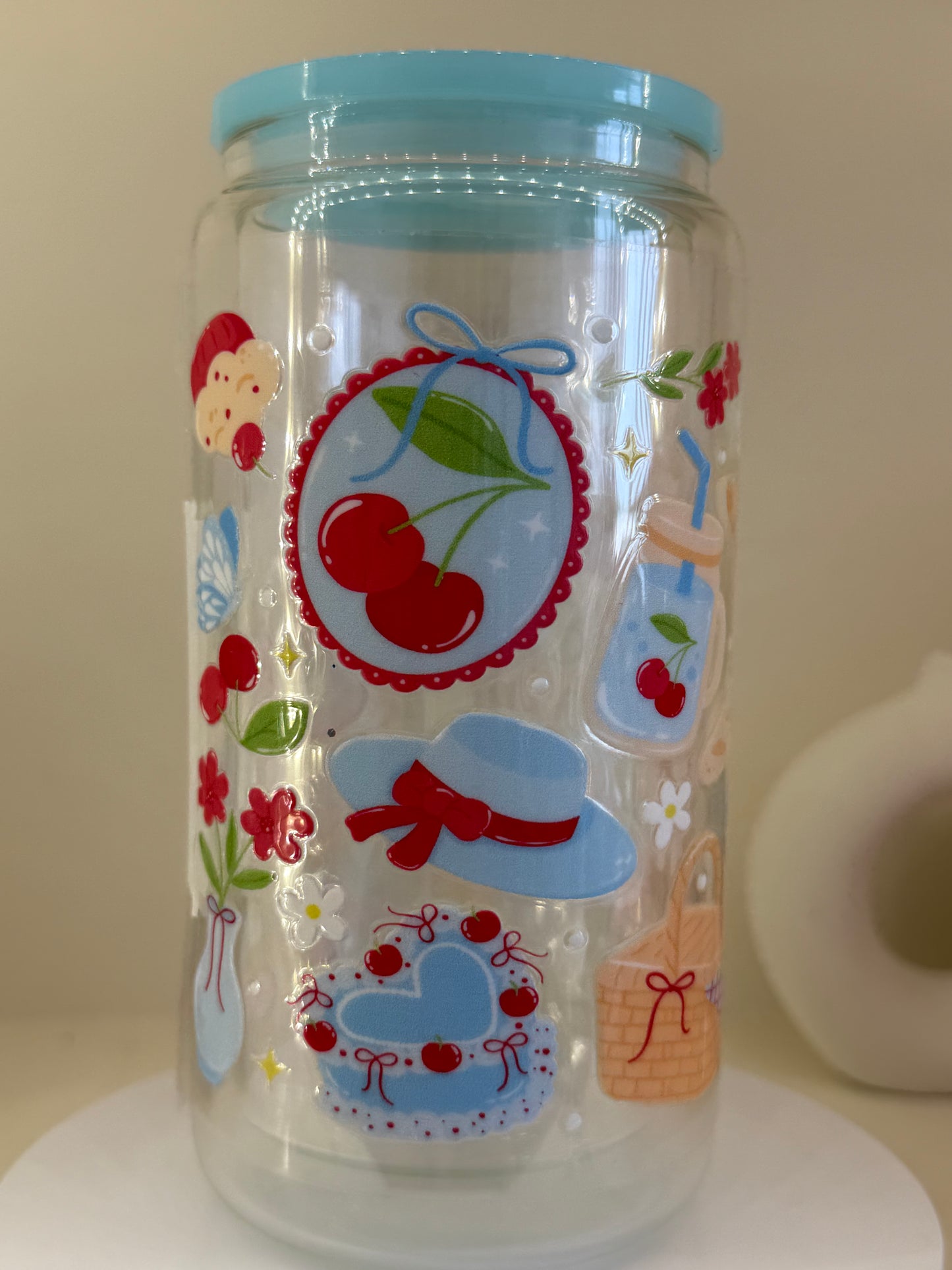 Baby Blue and Cherries - New